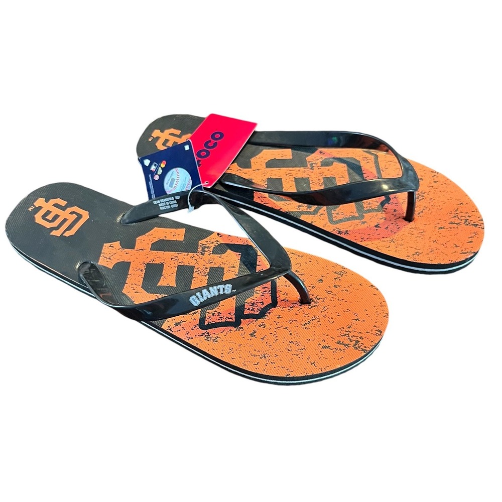 San Francisco Giants Flip Flops Slides MLB Adult XL NWT FOCO Official